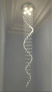 Modern K9 Crystal Crystal Single Spiral Staircase Chandelier soggiorno Crystal Crystal Lights El Restaurant Decoration Lighting FixTU1704555