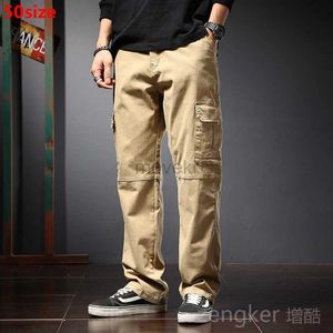 Męskie spodnie Spring Harlem Work Pants Mężczyzna wielkości wielkości wielkości spodni prostej kieszeni spodnie dresowe spodnie ładunkowe Mężczyźni Duży rozmiar spodnie taktyczne 48 46 50 D240425
