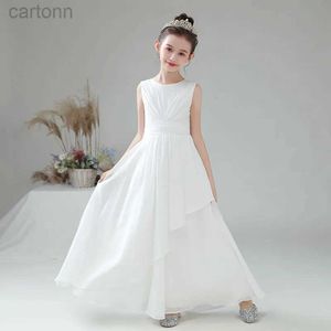 Girl's Dresses Dideyttawl Real Pictures Chiffon Flower Girl Dress For Wedding Party First Communion 2024 Little Bride Gowns Junior Bridesmaid d240425