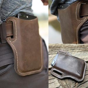 Bel çantaları erkek cep telefonu döngü kılıf kasa kemer çanta sahne deri çanta telefon cüzdan