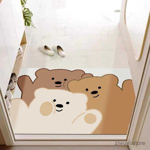 Carpets Cartoon Floor Rugs Kawaii Bear Entrance Door Mat Bedroom Floor Mats Living Room Welcome Carpets Bathroom Mat Home Decoration