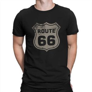 Męskie koszulki U S Route 66 Retro Tshirt Homme Mens Clothing Polester T Shirt For Men T240425