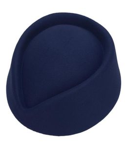 Berretti di cappello da setwardess imitazione in lana in feltro hostess aria hostesses pillbox ladies flight wread cosplay beret capberets4852478