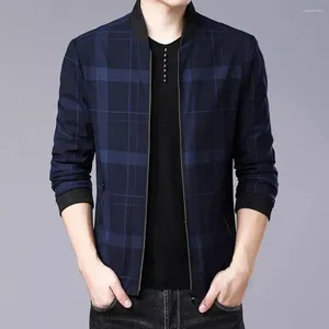 Jackets masculinos com zíper da primavera da moda moderna em forma de jovens respiráveis para o trabalho