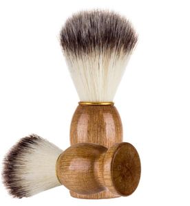 Naturalny drewniany uchwyt broda Mężczyźni golenia miękka pędzel do czyszczenia nylonowego narzędzia do pielęgnacji twarzy 2954227