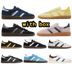 With Box Handball Spezials Navy Gum Running Shoes Woman Men Almost Yellow Black Grey Clear Brown Gum Light Blue White Arctic Night Clear Pink Arctic Night Sneakers