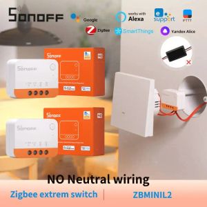 Control SONOFF Zigbee Extreme Switch Mini 2way No Neutral Required ZBMINIL2 Support Ewelink Alexa Home Assistant ZHA MQTT Smartthings