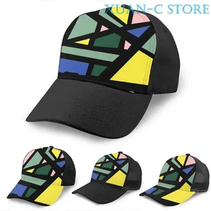 Ball Caps Streszczenie Mondrian 01 Czapka koszykówki mężczyzn Kobiety moda na całej druku czarny unisex dla dorosłych kapelusz