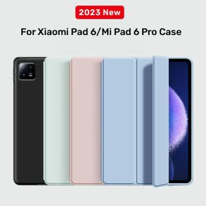 Xiaomi Pad için SMAT Kılıfı 6 2023 11 inç PU Deri Trifolding Manyetik Kapak Xiaomi Mi Pad 6 MIPAD 6 Pro 2023 Kılıf