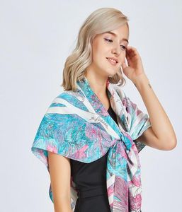 Новый твил шелковый шарф женский шаул, модный седло, печать хиджаб, квадратные шарфы, женский пляжный полотенце, бандана, 130 см*130cm5525281
