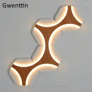 Wall Lamp Modern LED Lamps Hexagon Patchable Sconces For Bedroom Home Decor Living Room Bathroom Light Fixtures Luminarias