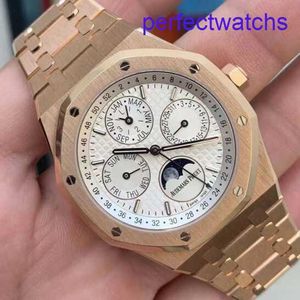 Lastest AP Wrist Watch Selvy Royal Oak Series 26574Or Rose Gold White disco de volta