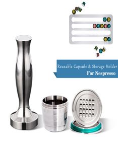 4pcset nespresso in acciaio inossidabile capsule ricaricabile caffettiera manomissione di caffè riutilizzabile pod business compleanno regalo coffeeware57577795