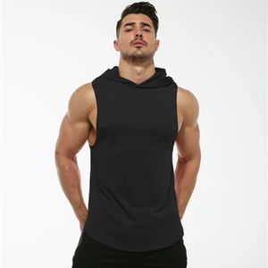 Mrmt märke bomullsmän t-shirt huva ärmlös t-shirt för manliga män tank tops fitness hoody t-shirts krökta hem väst 240415