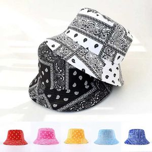 Szerokie grzbiet kapelusze wiadra kobiety Paisley Panama Bucket Hat Vintage Vintage Nerkowce Odwrotny czapka BOB BOB MĘŻCZYZNA SUN FISHERMAN HAP HIP HOP CS 2022 J240425