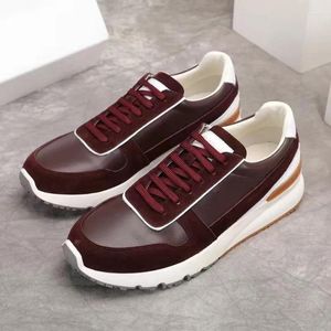 Scarpe casual 2024 Trend Mens Fashion Walking Men Sneaker in pelle genuina manierata calzature per adulti
