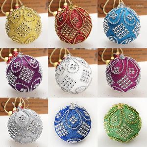 Parti Dekorasyonu 8cm Rhinestone Pulin Köpük ile Noel Topu Ev Noel Ağacı Renkli Kolye Alışveriş Merkezi Asma Süsleme Po Prop