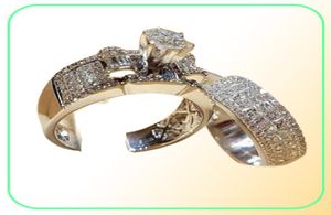 Zestawy obrączki Pierścionek zaręczynowy Pierścienie Pierścionki Knuckle Diamond Pierścienie modne Prezent biżuterii 65235827817