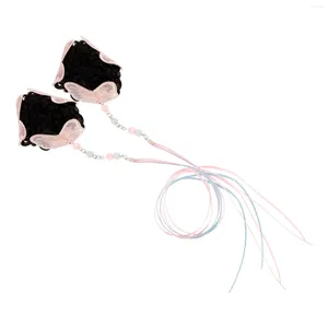 Bandanas 2 PCS Girls Butterfly Ring Hair Band Tie Kids Ties Modeling Tool Acrylic Rope Child