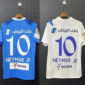 Fotbollströjor Herrspår på män 23-24 Saudiaresa Riyadh New Moon Jersey Storlek 10 Neymar Adult Children's Clothing Home and Away Football Jersey+Socks