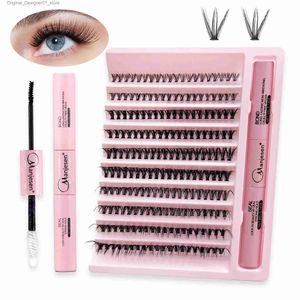 Falsche Wimpern 200 Wimpern Cluster Wimpernverbindung und Versiegelung von Make -up -Werkzeug DIY Eyelash -Verlängerung Kit für Wimpernkleberzubehör Q240425