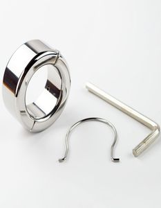 Extreme Cockrings Stainless Steel Solid Stretcher Scrotum Testicle Stretched Bondage Gear Ball Weights CBT Toy For Male2366690