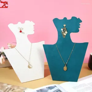 Jewelry Pouches Folding Rack Necklace Earring Ankle Chain Display Pendant Store Window Prop Velvet Cardboard