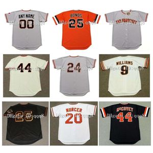 KOB Vintage 24 Willie Mays Jerseys 25 Barry Bonds 44 Willie McCovey 6 J.T. Snow 22 Will Clark 7 Kevin Mitchell 18 Duane Kuiper 10 Lemaster 9