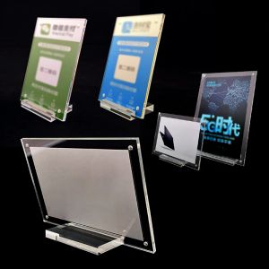 Rahmen 1x Acrylplexiglass Tabelle Kartenanzeigefoto Frame mit Basis Acryl Table Kartenschild Teilwerkzeug Kits Home Decor