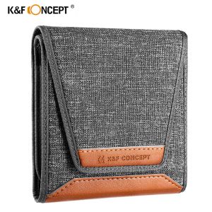 Accessories K&F CONCEPT New Style 3 Pockets Lens Filter Bag Camera lens Filter Pouch 4982mm ND UV CPL Camera Lens filter Holder Wallet Case