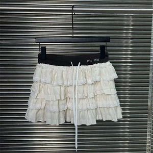 Summer Womens Short Skirt Miu Designer Dress Embroidered Cake Skirts Sweet College Style Mini Dresses