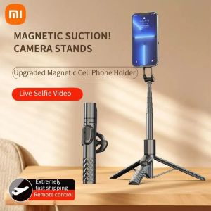 Sticks Xiaomi Selfie Stick Magnetic Live Streaming Stand Floor Tripod Bluetooth Photo Taking Folding Telescopic Shooting Pole