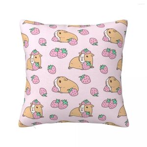 Cuscino ghinea rosa caviglia e pattern fragole lancio di copertura di divano decorativo cover cuschette natalizie