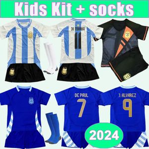 2024 DI Maria Kit Kit Jerseys Martinez Romero de Paul Mac Allister J.Alvarez Tagliaficos Home Away GK Futebol Camisas