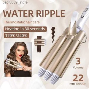 Curling Irons Kemei-1010 professional curling tool three barrel curler electric Q240425