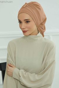 Hanka Müslüman Mütevazı Hicab Cap Undercap Abaya Abaya Hijabs Kadın İslami Abayas Jersey Anında Sarma Kadınlar D240425