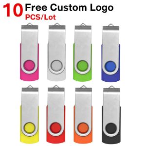 Drives Custom Logo 10PCS/LOT METAL CLIP CLIP MEMORIA USB Sticks 128 ГБ 4 ГБ 8 ГБ 512 МБ CLE USB Flash Drive 32 ГБ 16 ГБ карты Pendrive U Disk подарок