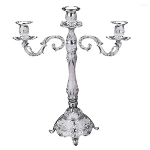 Ljusstakare Candelabra Metal Wedding Decoration Holder Stand Candlestick Home Decor Silver White/Gold White 3/5 Head Pillar C