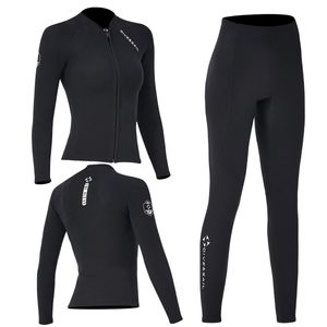 Dalış Yelken 2mm Neopren Dalış Takımı Kadınlar için Wetsuit Split Vücut Ceket Pantolon Uzun Kollu Mayo Su Sporları Dalış Giysileri 240416