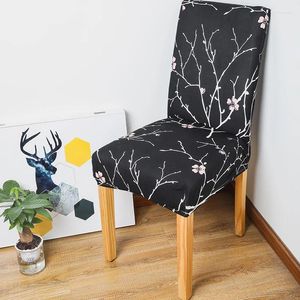 Stol täcker enkel tryckt elastiskt omslag modern stil borttagbar antidirig kökssätesfodral Bankett El Home Dining