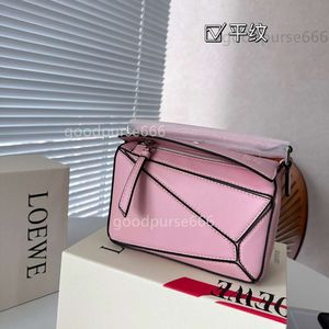 Style Lady Designer Loe Spain Puzzle Lazy Bag Purse Bags Geometry Crossbody Mini Shoulder Top Layer Cowhide Waterproof 20cm Lightweight QF93