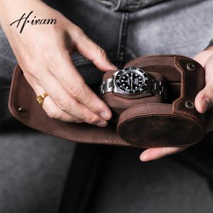 Luxury Watch Box Men Women Vintage äkta läderrulle Travel Portable Watches Case Storage Organiser Smyckesgåva 240415