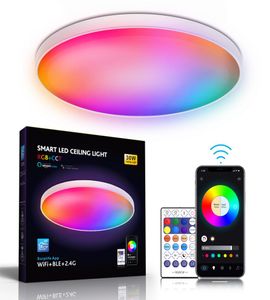 현대식 스마트 LED 천장 조명 30W Wi -Fi Bluetooth 24G RGBCCW 색상 거실 장식을위한 변경 7802262