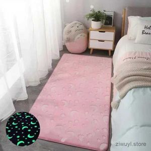 Carpets Luminous Carpet Modern Living Room Large Carpet Plush Childrens Bedroom Floor Mats Bay Window Cushion Thickening Printing Rug