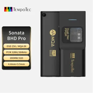 Förstärkare Tempotec Sonata Bhd Pro USB C DAC, hörlurarförstärkare 4,4 mm 3,5 mm, PCM384KHz, DSD256, MQA8X, TIDAL för iPhoneAdMacoswin