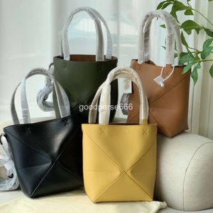 Loe Designer Bag Puzzle Fold Shoulder Bags Lady 2024 Leather High Capacity Tote Simple Women's Geometric Girl Fashion Spain Top Quality Totes Handbag