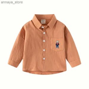 Kids Shirts Boysshirts Girlsblousechildrens ClothingCottonlongsleevedshirt KoreanversionsblüterpringandaNautnum School Uniform Forboysschooll2404