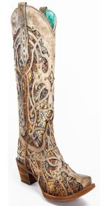 Boots Women039S Taupe Inlay Western Snip Toe012345672609295