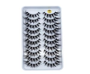 6D Eyelashes Natural Long Cross 10 Pairs Lashes 3D Thick Party Big Eyes Makeup Cosmetic Tools2885131