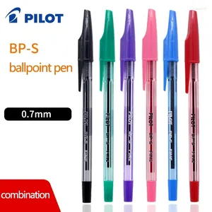 6/12Pcs Japan Pilot Woodpecker Ballpoint Pen BP-S-F Classic 0.7mm Transparent Rod Pull Cap Medium Oil Student Office Special